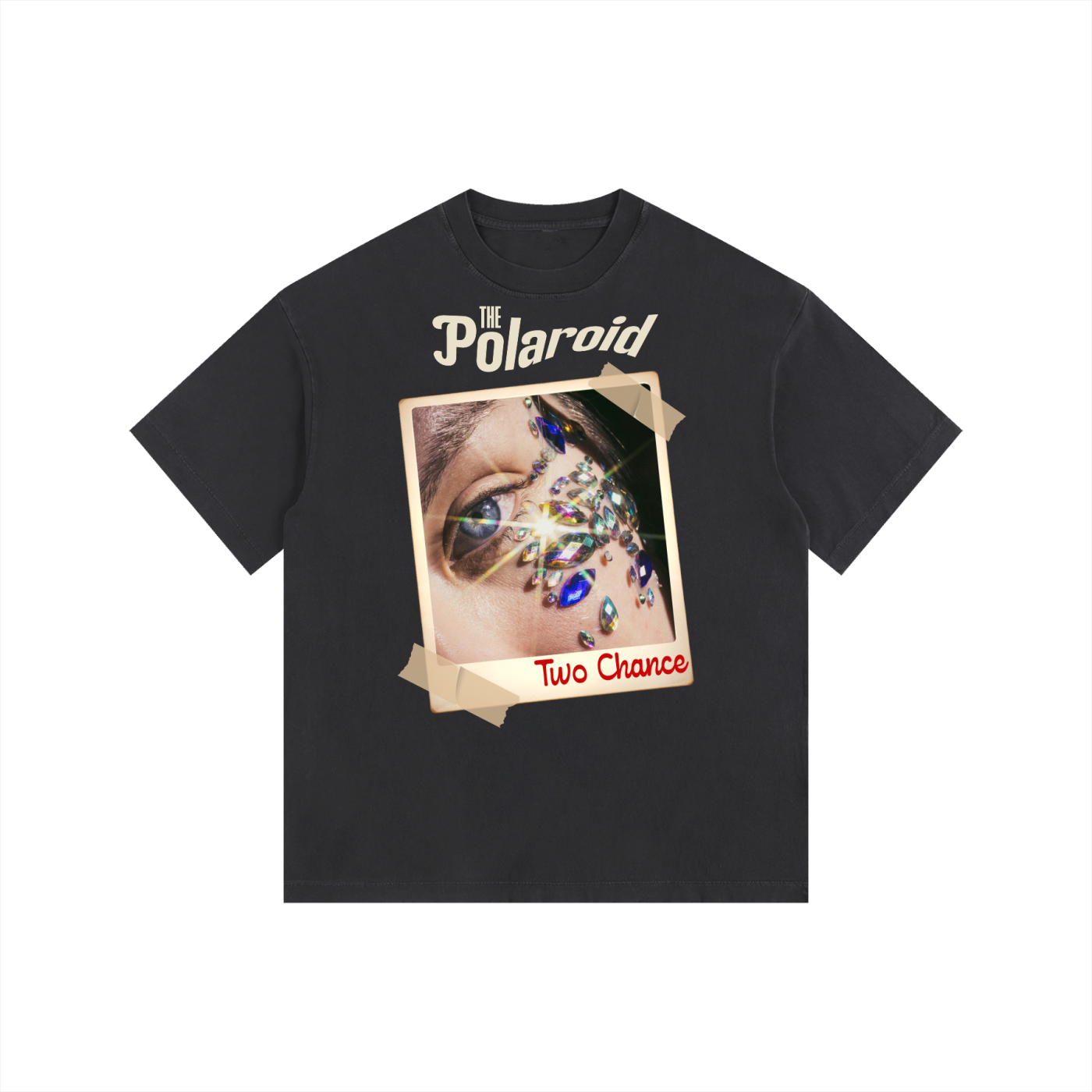 Vintage Washed Oversized Cotton T-Shirt “Polaroid”