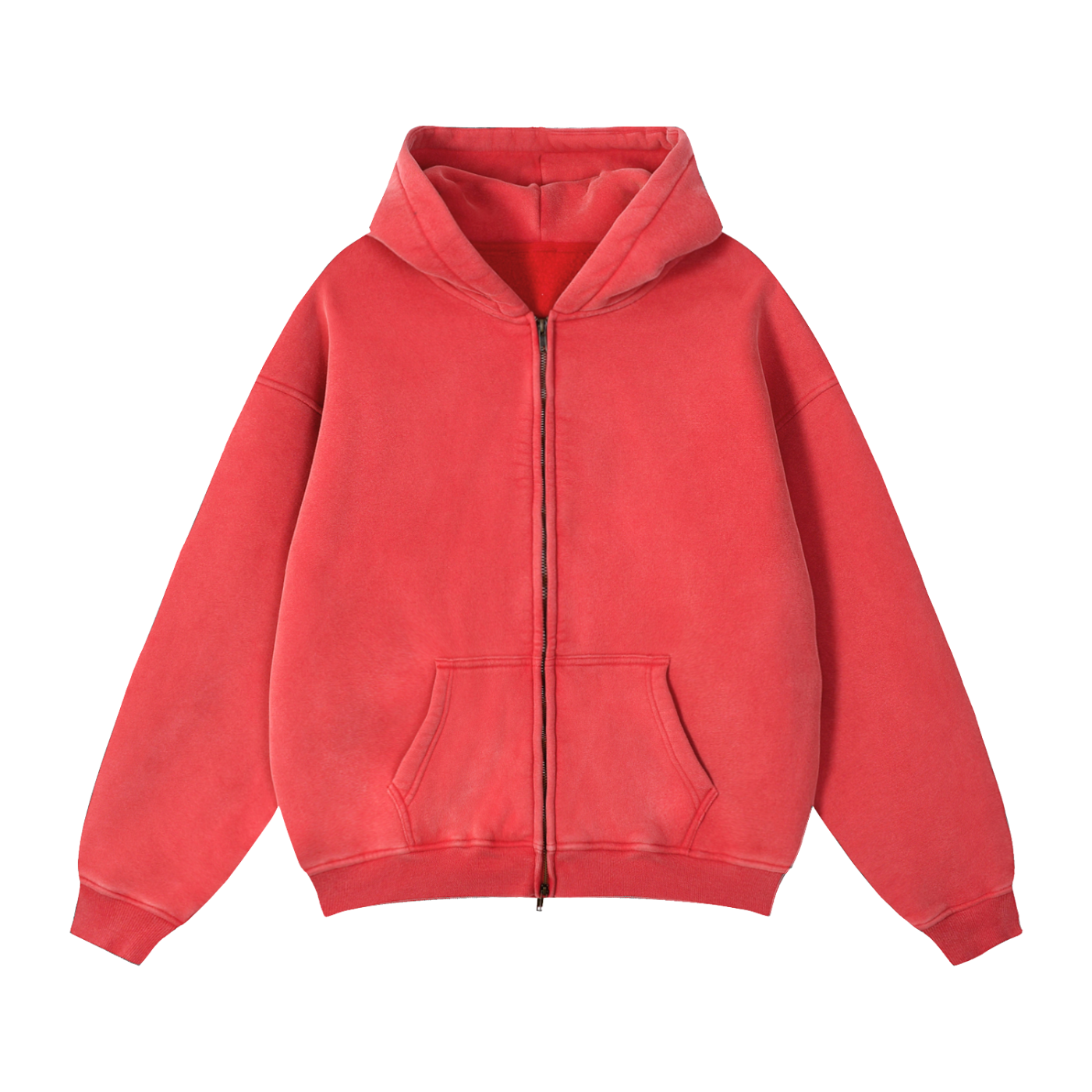 Zip-Through Boxy Fleece Hoodie “Heavens Light”