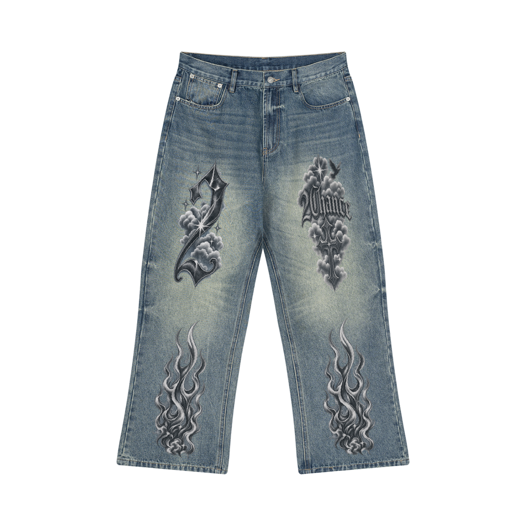 Men’s Wide Leg Jeans “Clouded Faith”