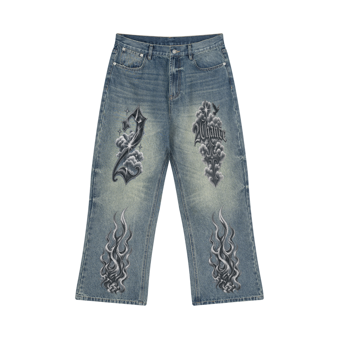 Men’s Wide Leg Jeans “Clouded Faith”