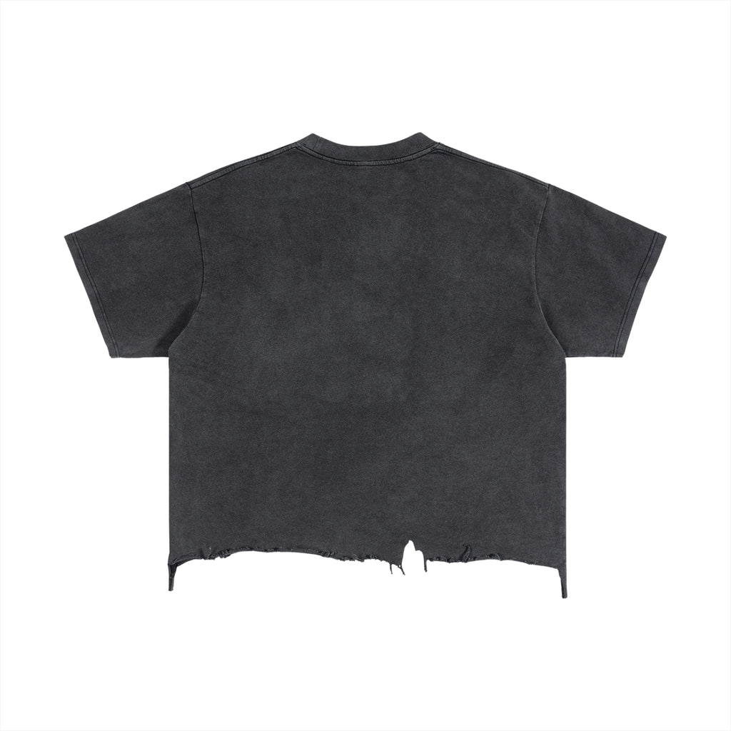Vintage Wash Boxy Distressed "Chance" T-Shirt