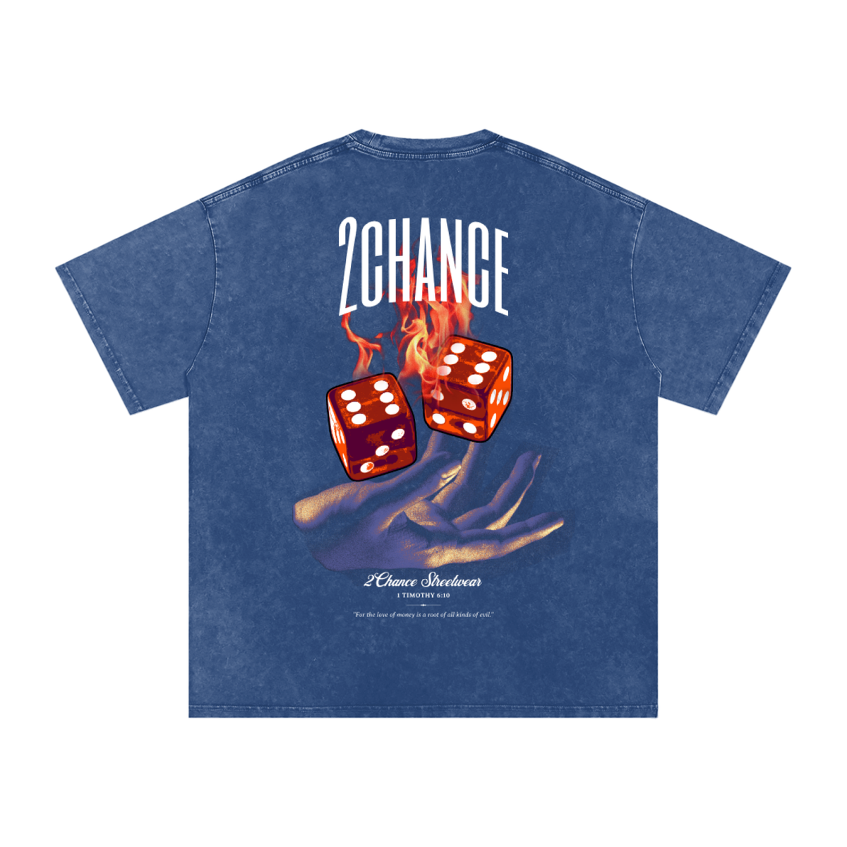 Snow Washed Oversized Cotton T-Shirt “Gambler”
