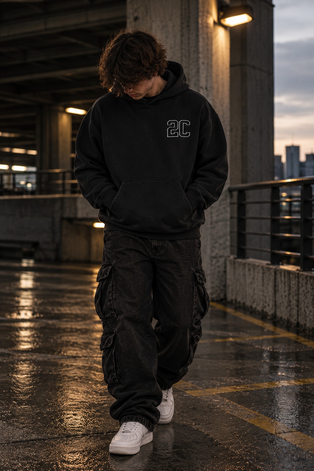 Oversize Fleeced Hoodie “2C” (Set)