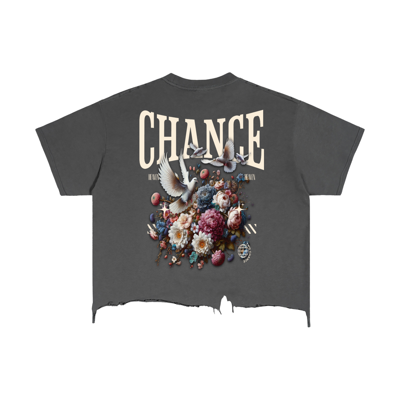 Distressed Hem T-Shirt “The Garden”