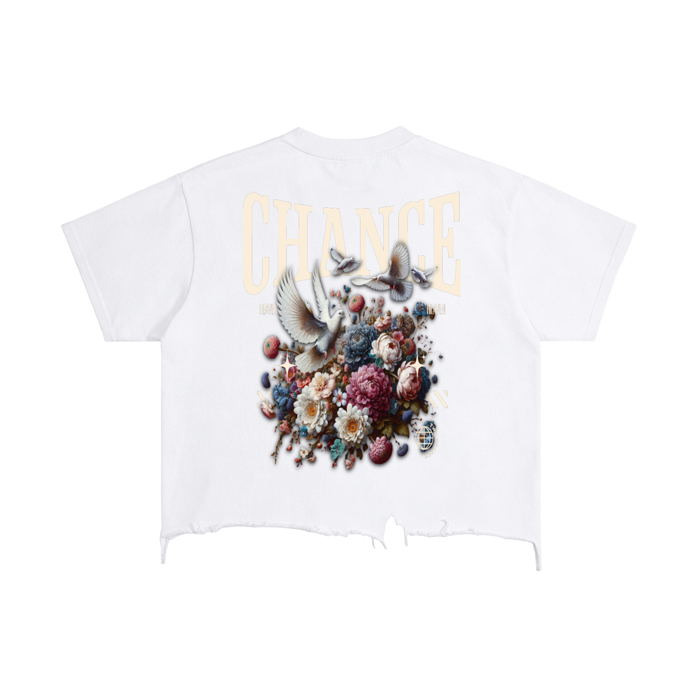 Distressed Hem T-Shirt “The Garden”