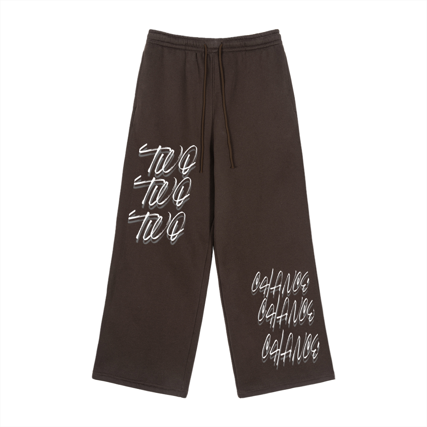 Fleece Drawstring Straight-Leg Sweatpants “Repeat it”
