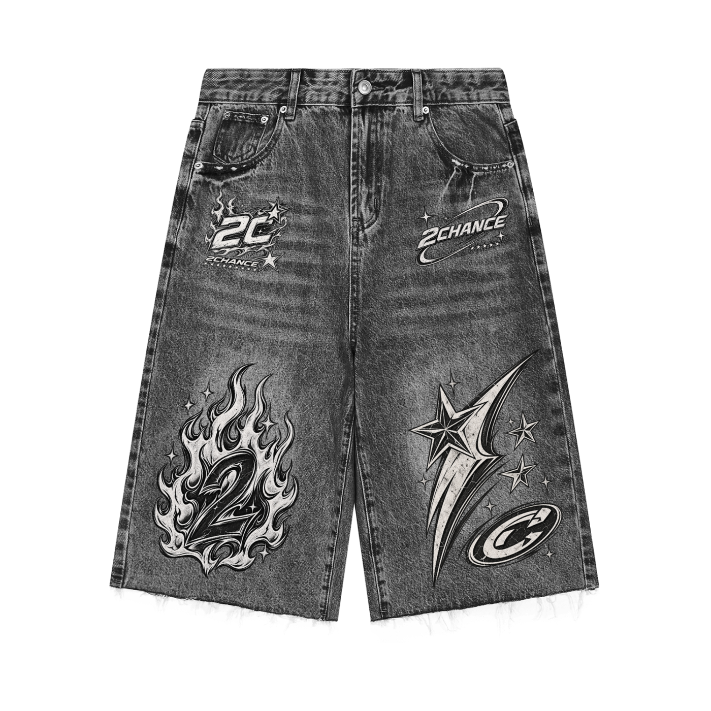 Men’s Wide Leg Denim Shorts “Shootin Star”