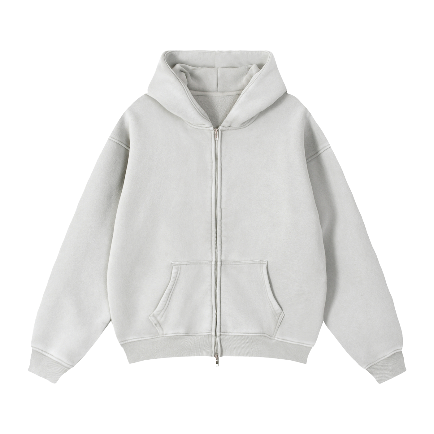 Zip-Through Boxy Fleece Hoodie “Golden”