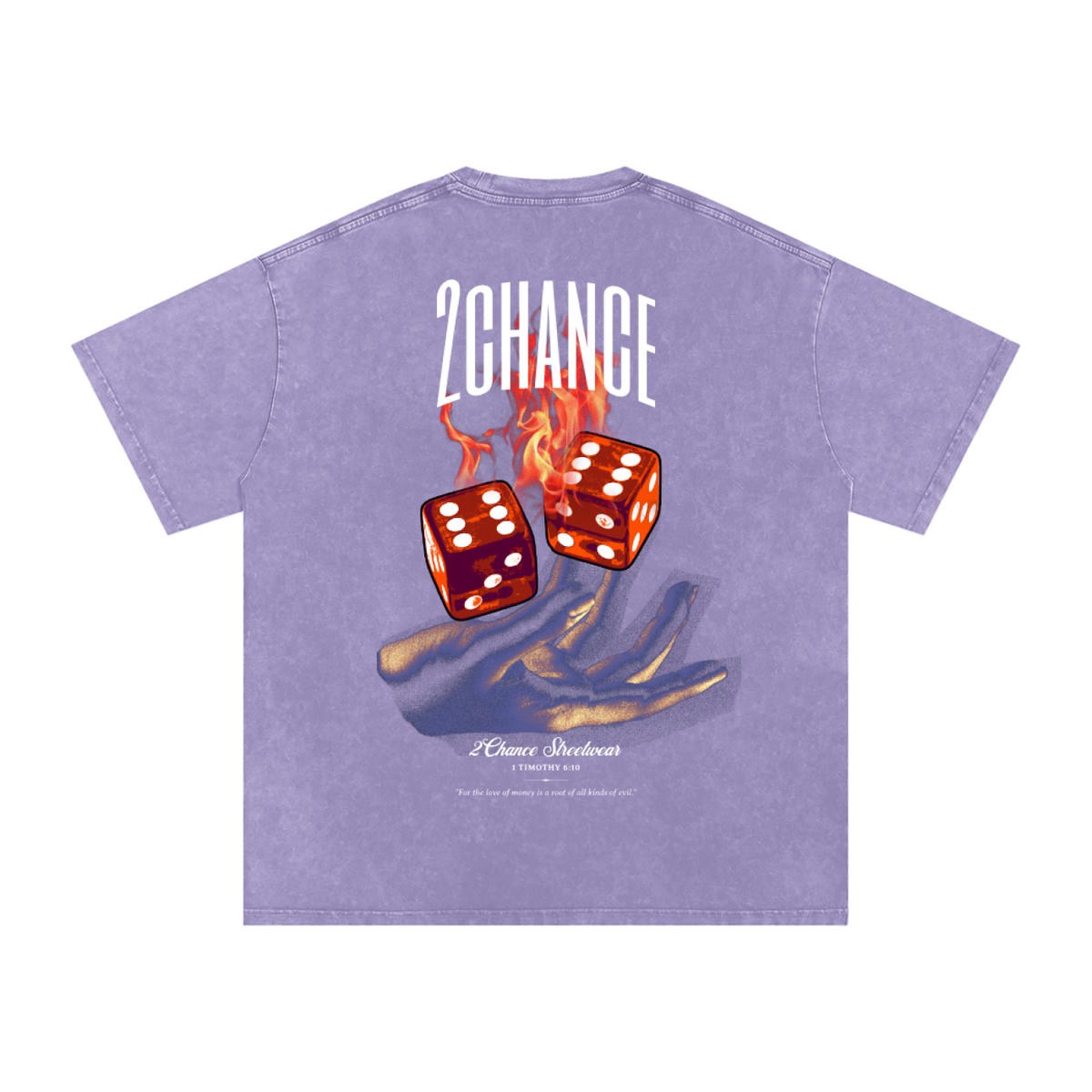 Snow Washed Oversized Cotton T-Shirt “Gambler”