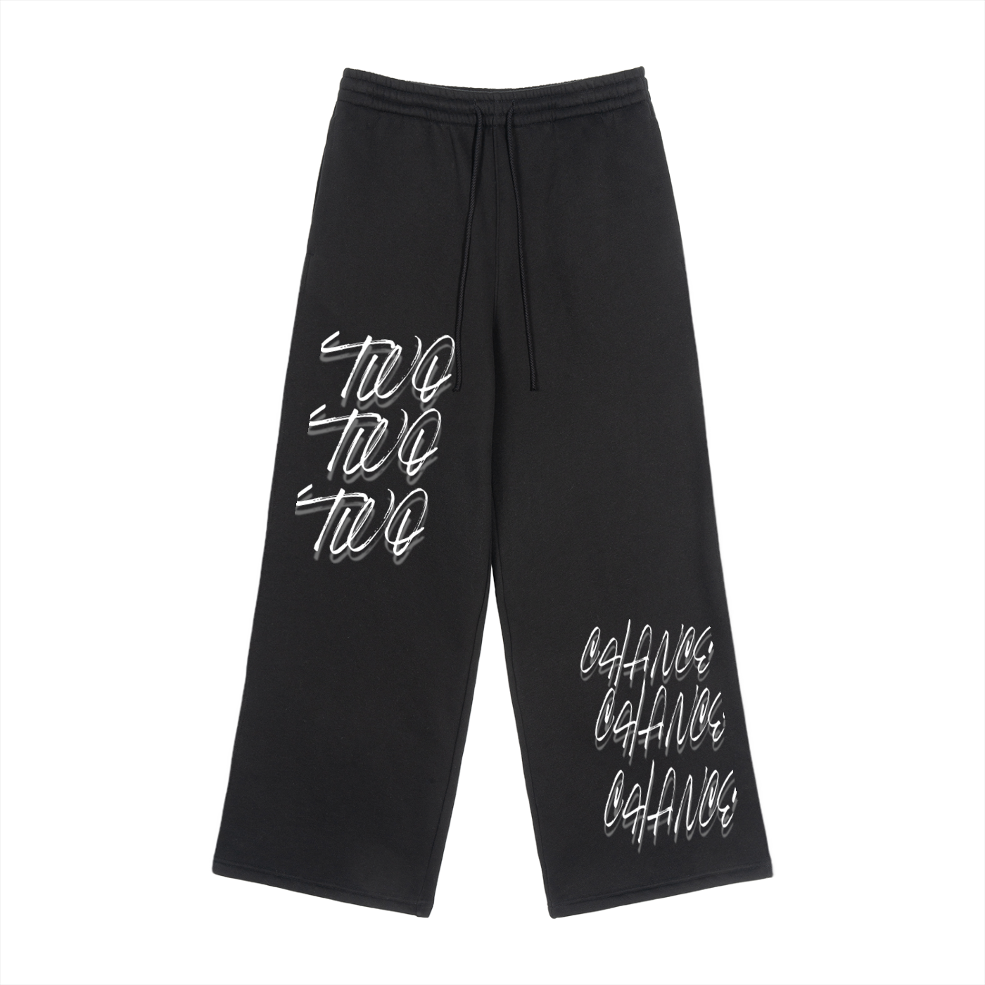 Fleece Drawstring Straight-Leg Sweatpants “Repeat it”