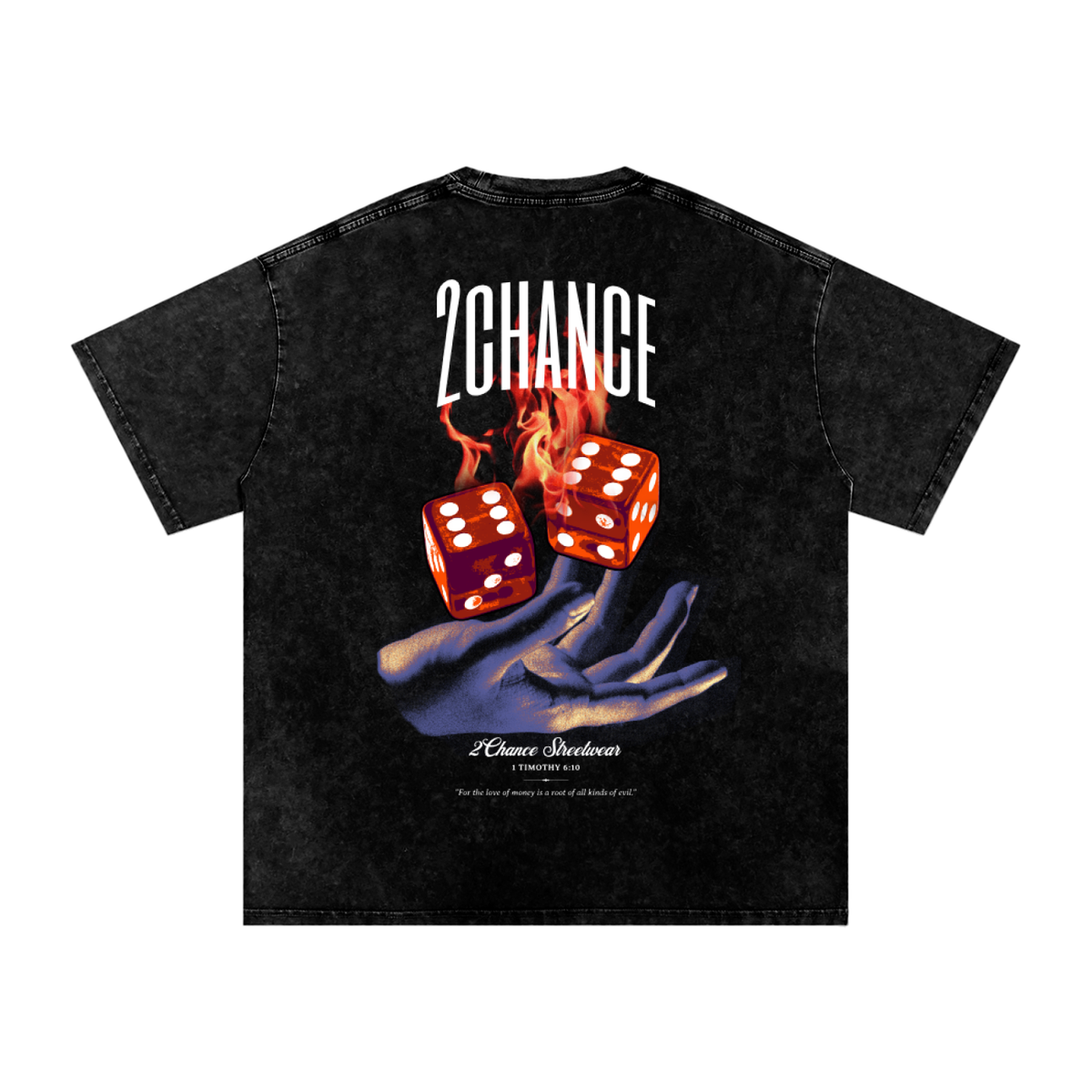 Snow Washed Oversized Cotton T-Shirt “Gambler”