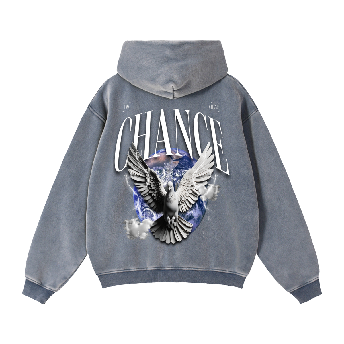 Zip-Through Boxy Fleece Hoodie “Global”