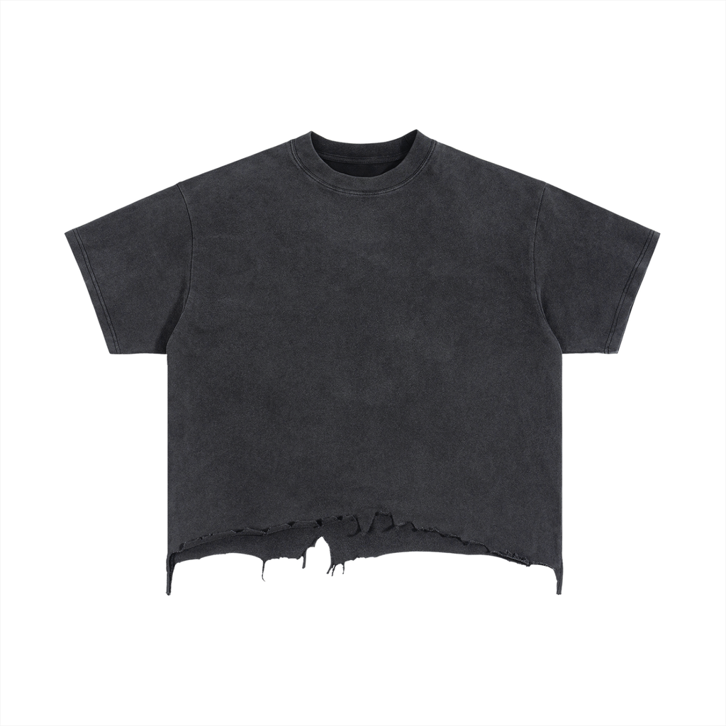 Distressed Hem T-Shirt “The Garden”