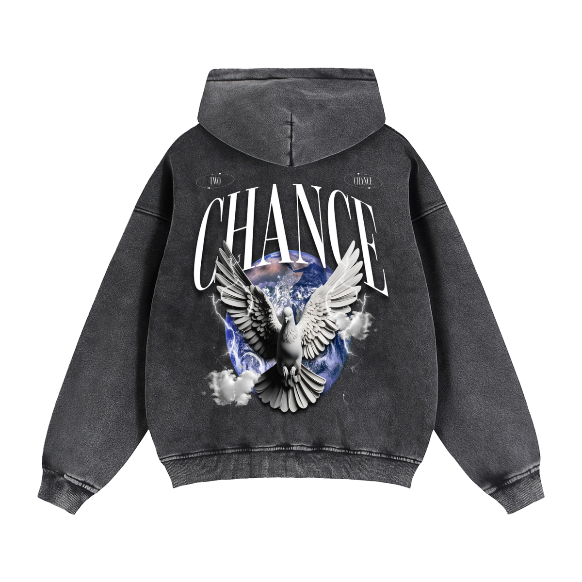 Zip-Through Boxy Fleece Hoodie “Global”