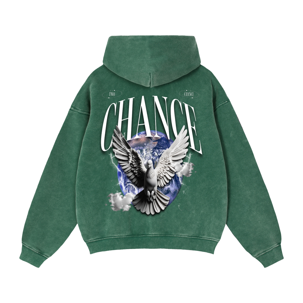 Zip-Through Boxy Fleece Hoodie “Global”