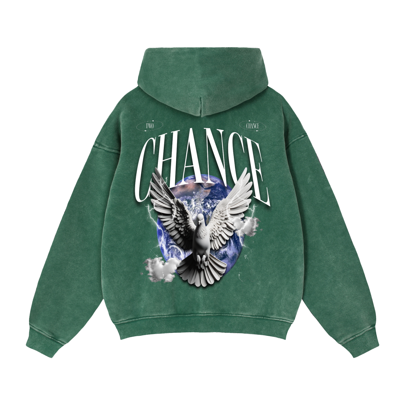 Zip-Through Boxy Fleece Hoodie “Global”
